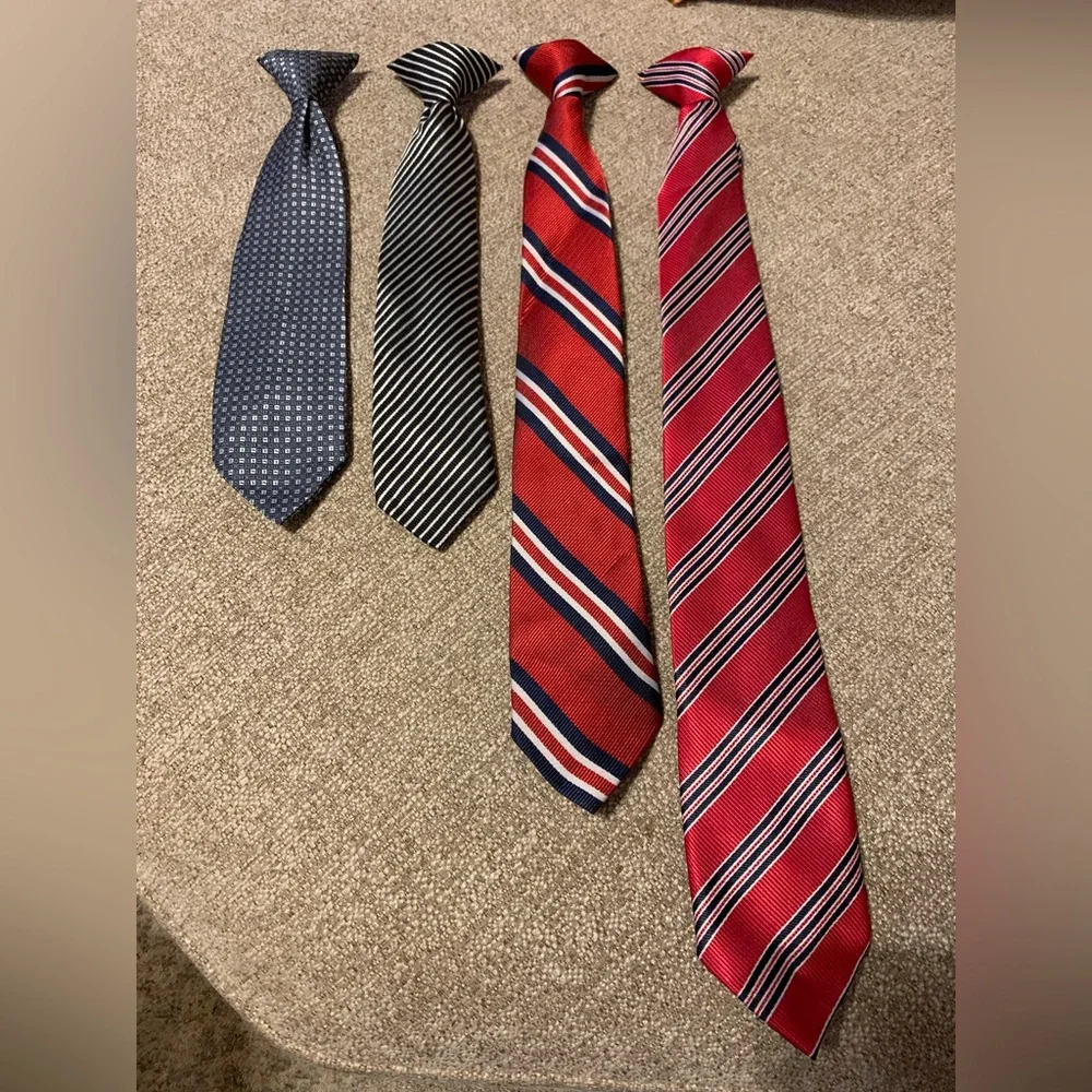 Boys Clip On Ties, Set of 4, Great Condition